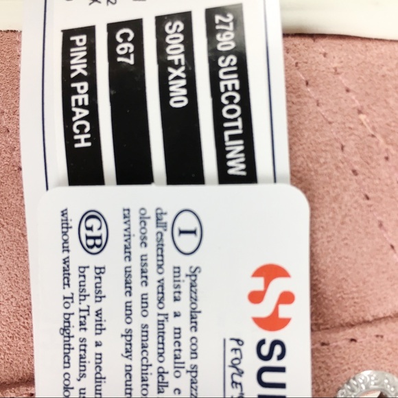 NEW Superga 2790 SUECOTLINW Pink Peach Suede Leather Platform Sneakers Shoes 8.5 - Picture 10 of 14